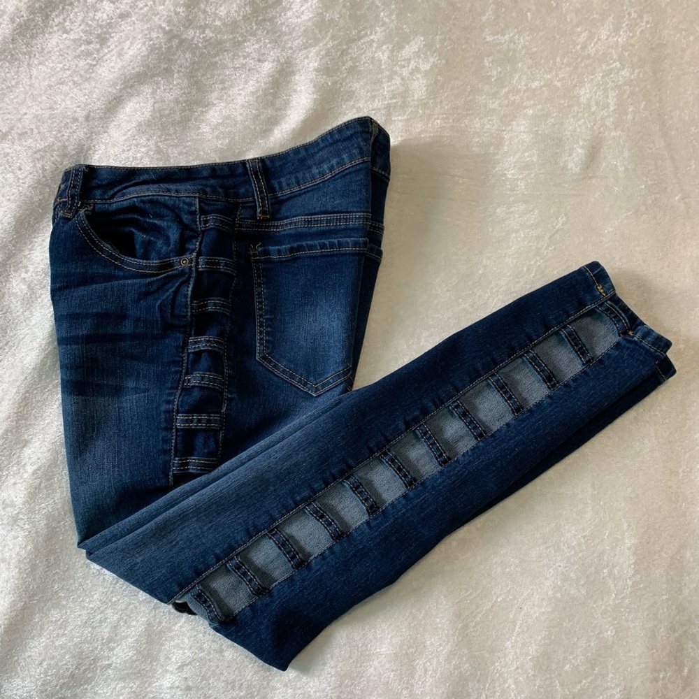Encore Lattice Dark Blue Jeans